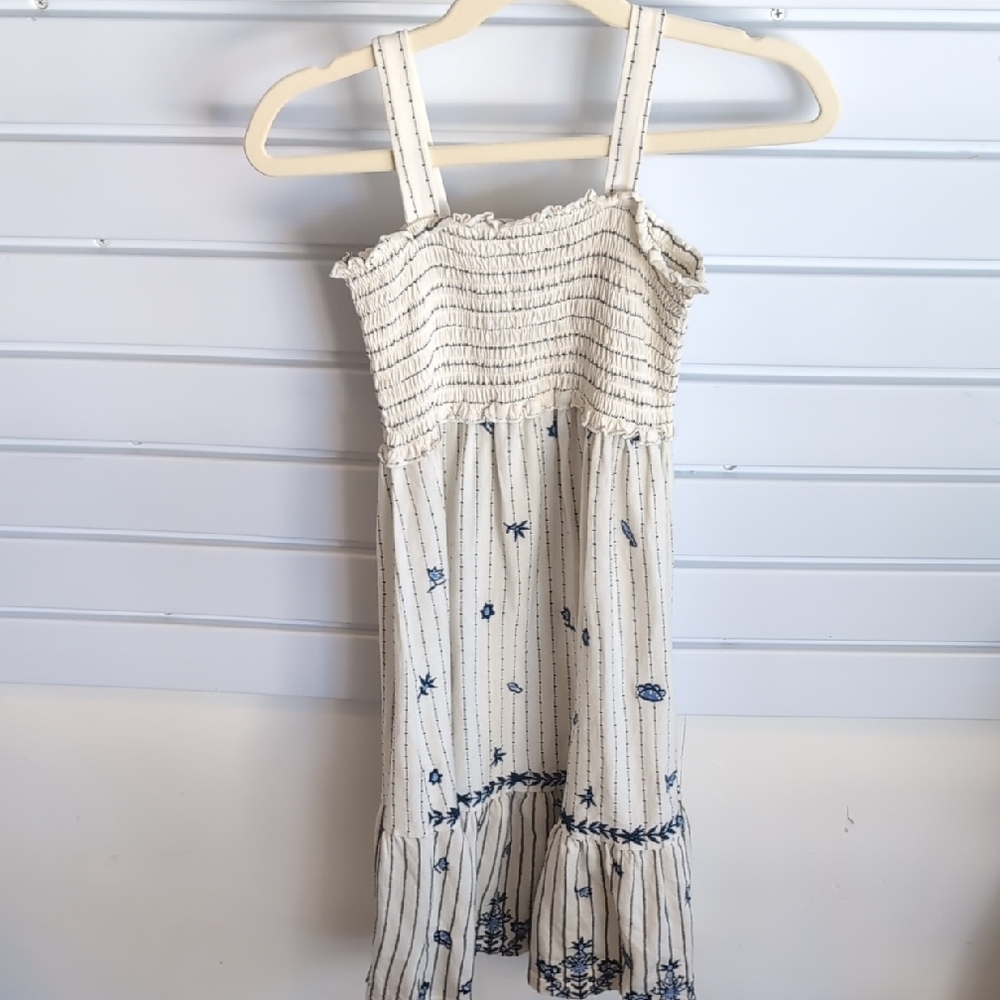 Kids Cream and Blue Floral Dress